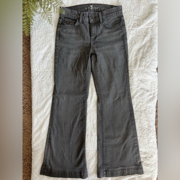 7 For All Mankind Ginger Wide-Leg Flare Jeans - Grey - Picture 2 of 13